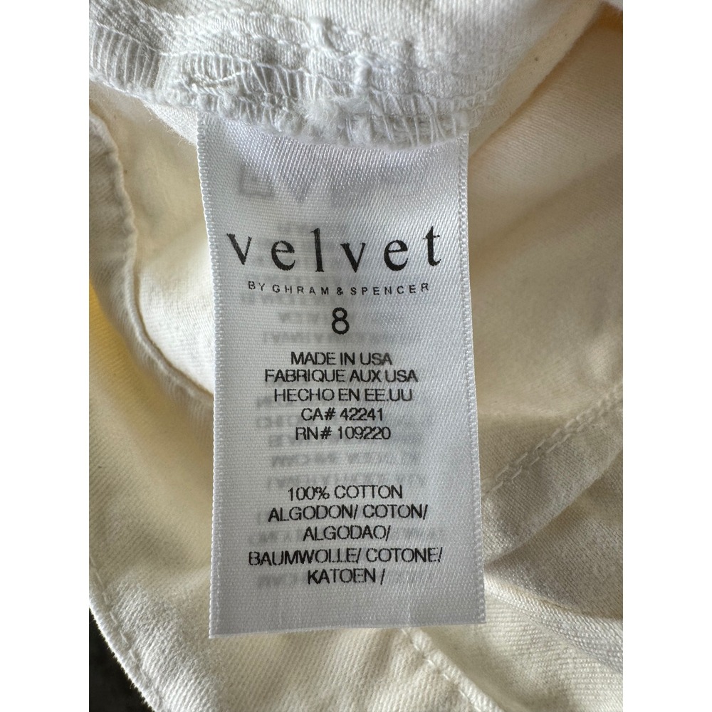 Velvet by Graham & Spencer Off White Cotton Painter Pants Wide Leg Size 8 NWT - Picture 7 of 11